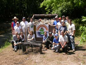 The Wetlands Club Tumblin Creek Cleanup in Spring 2004. Photo by Mike Mitchell.